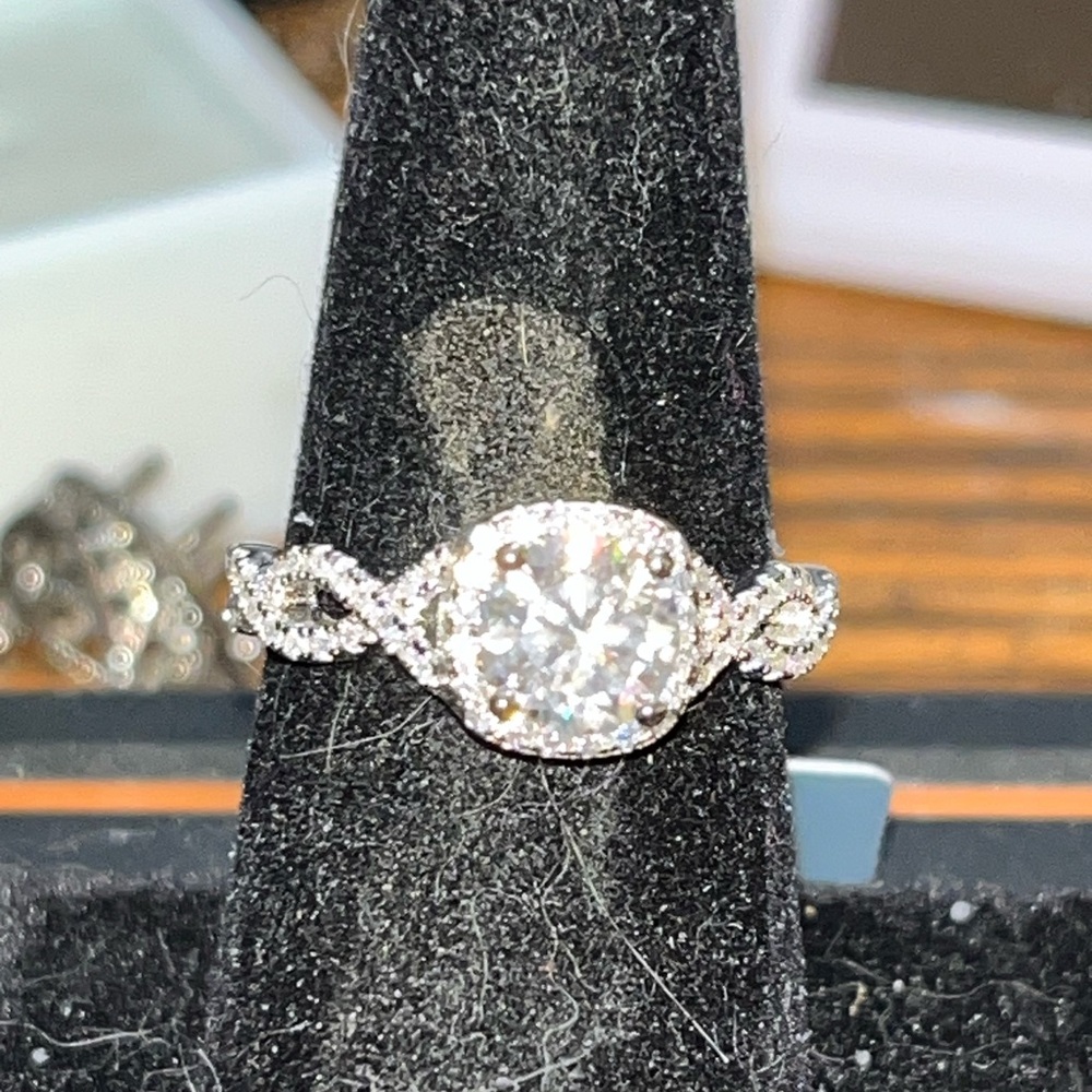 Sterling silver moissanite ring